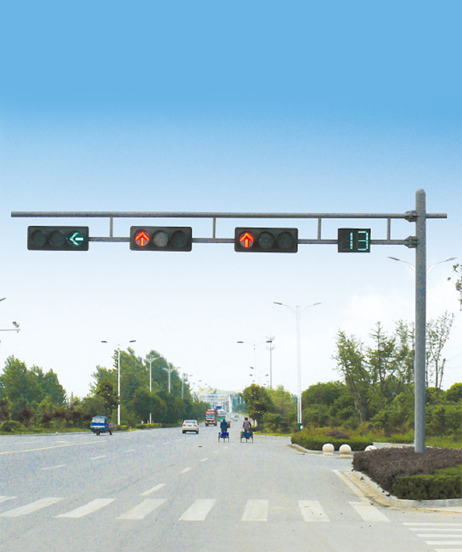 ダブルウィッシュボーンシングルカラム信号ライト 信号灯の極